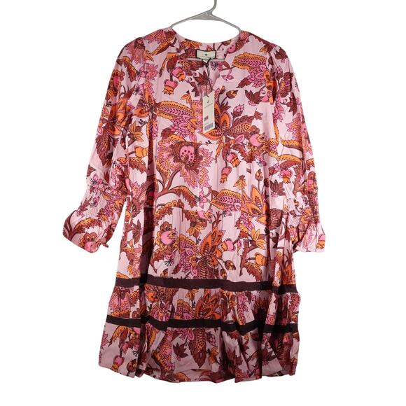 Pomander Place Floral Mini Dress - Pink and Brown - Picture 2 of 10